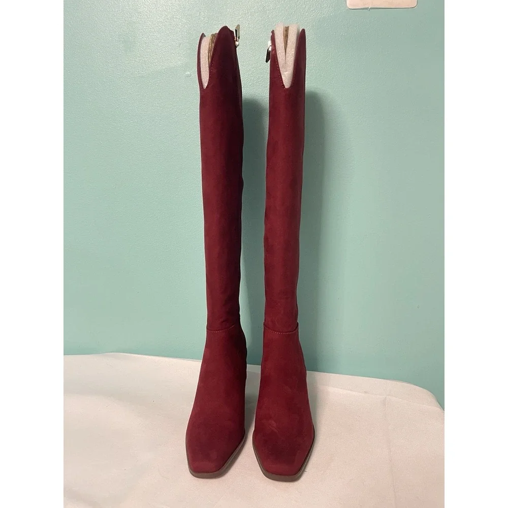 Jessica Simpson Ravyn Women's Over-The-Knee Zipper Boots Burgundy Size 5‎
